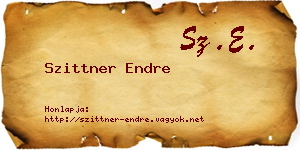 Szittner Endre névjegykártya